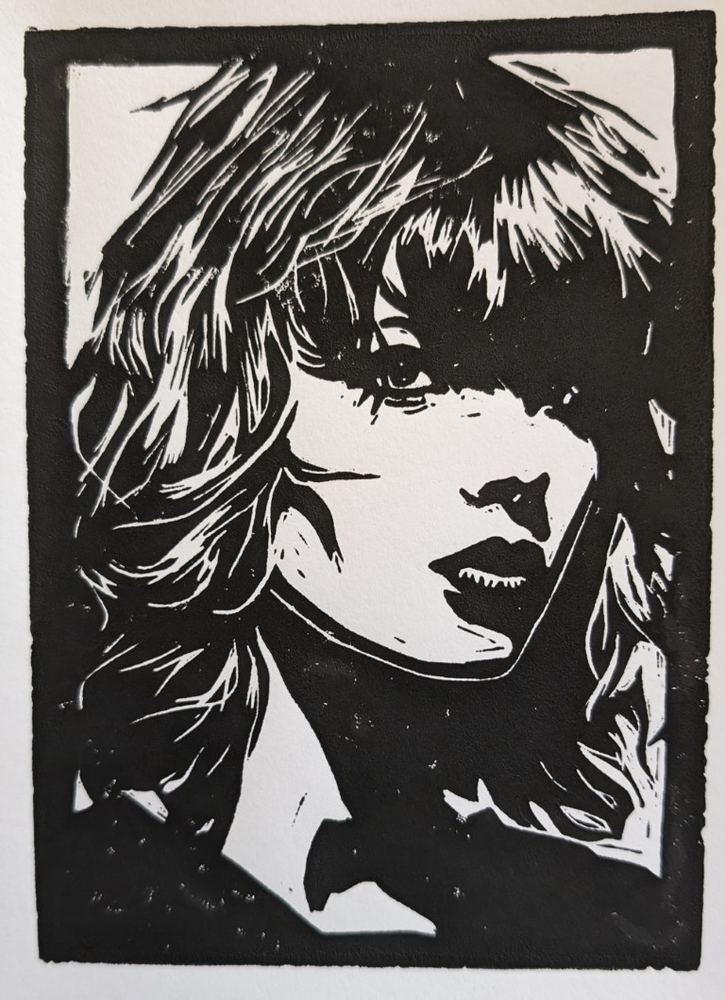 Taylor Swift, linocut